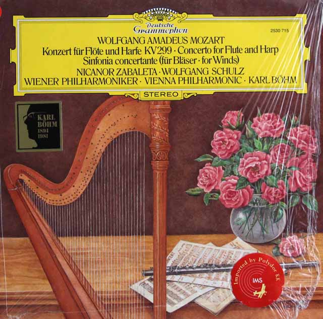 シュルツ、サバレタ、ベームのモーツァルト/フルートとハープのための協奏曲ほか　独DGG　3518　LP レコード