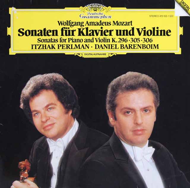 パールマン、バレンボイムのモーツァルト/ヴァイオリン・ソナタ第17、22、29番　独DGG　3518　LP レコード