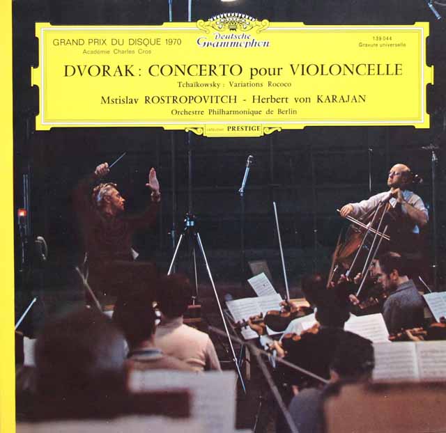 ロストロポーヴィチ、カラヤンのドヴォルザーク/チェロ協奏曲ほか　仏DGG　3518　LP レコード