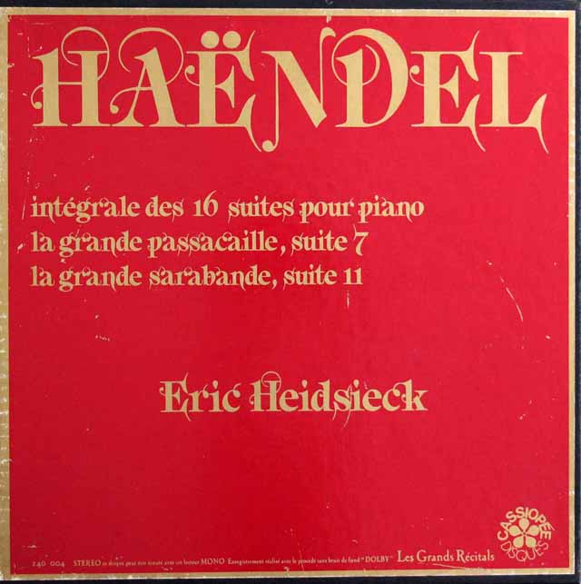 ハイドシェックのヘンデル/組曲全集（第1～16番）　仏CASSIOPEE　3518　LP レコード