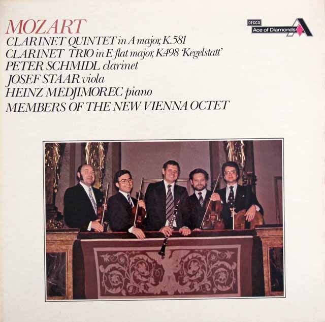 シュミードル、シュタール、メチェモレックらのモーツァルト/クラリネット五重奏曲ほか　英DECCA（Ace of Diamonds）　3518　LP レコード