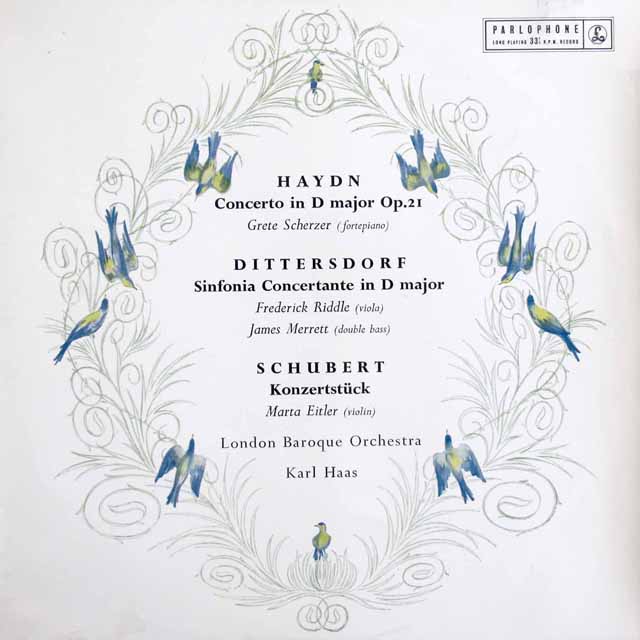 シェルツァー、K.ハースのハイドン/ピアノ協奏曲 ニ長調ほか　英PARLOPHONE　3518　LP レコード