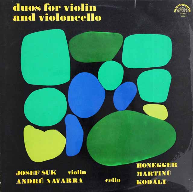 スーク、ナヴァラのオネゲル/ヴァイオリンとチェロのためのソナチネほか　チェコスロヴァキアSUPRAPHON　3518　LP レコード