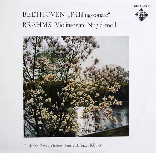 フェラス、バルビゼのベートーヴェン/ヴァイオリンソナタ第5番「春」ほか　独TELEFUNKEN　3518　LP レコード