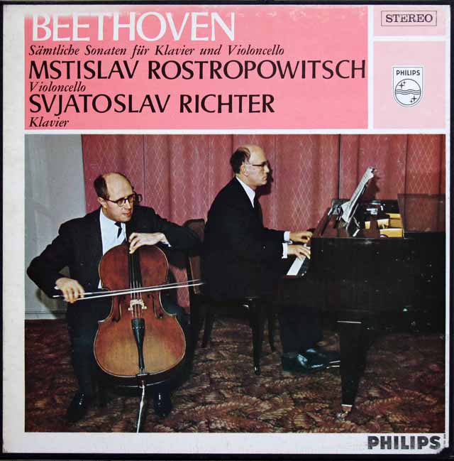 ロストロポーヴィチ、リヒテルのベートーヴェン/チェロソナタ全集　蘭PHILIPS　3518　LP レコード