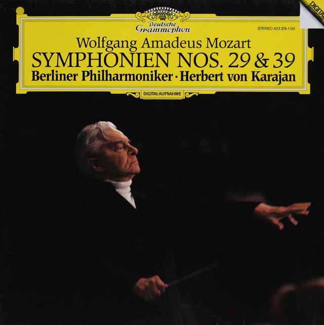 カラヤンのモーツァルト/交響曲第29、39番　独DGG　3519　LP レコード