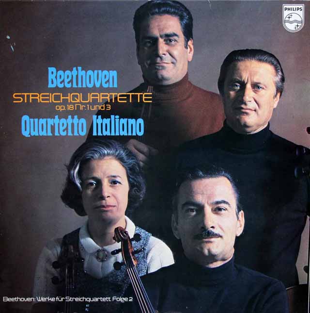 イタリア四重奏団のベートーヴェン/弦楽四重奏曲第1、3番　蘭PHILIPS　3519　LP レコード