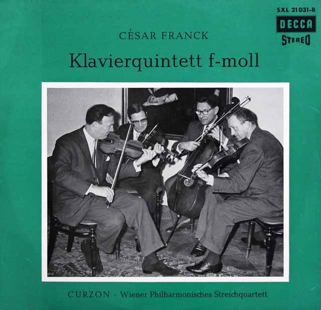 カーゾン、ウィーンフィル四重奏団のフランク/ピアノ五重奏曲　独DECCA　3519　LP レコード