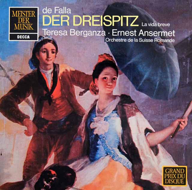 アンセルメのファリャ/「三角帽子」ほか　独DECCA　3519　LP レコード