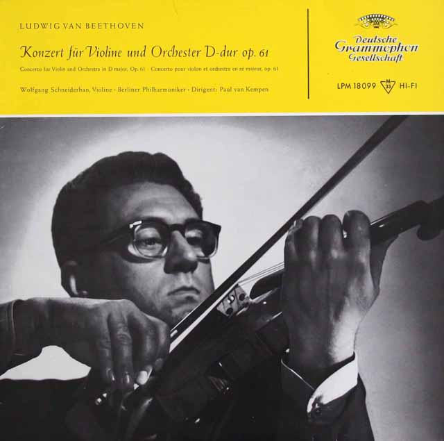 シュナイダーハン&ケンペンのベートーヴェン/ヴァイオリン協奏曲　独DGG　3520　LP レコード