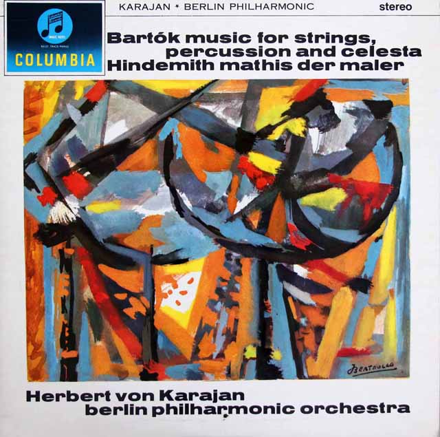 カラヤンのバルトーク/弦楽器、打楽器とチェレスタのための音楽ほか　英Columbia　3520　LP レコード