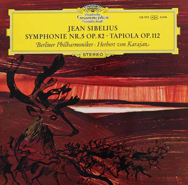 【独最初期盤】　カラヤンのシベリウス/交響曲第5番、「タピオラ」　独DGG　3521　LP レコード