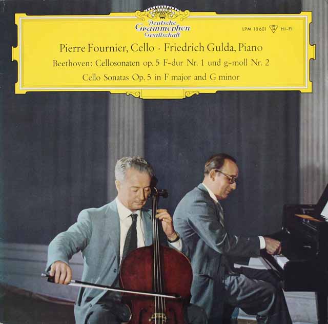 【モノラル】　フルニエ、グルダのベートーヴェン/チェロソナタ第1、2番　独DGG　3521　LP レコード