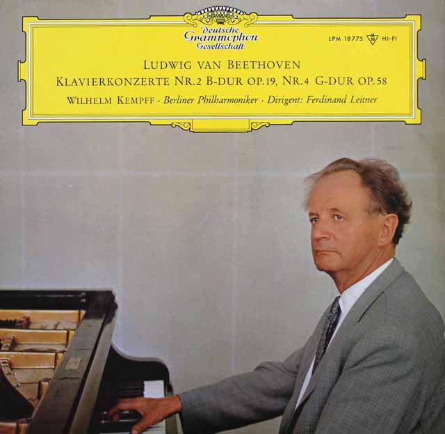 【モノラル】ケンプ、ライトナーのベートーヴェン/ピアノ協奏曲第2、4番　独DGG　3521　LP レコード