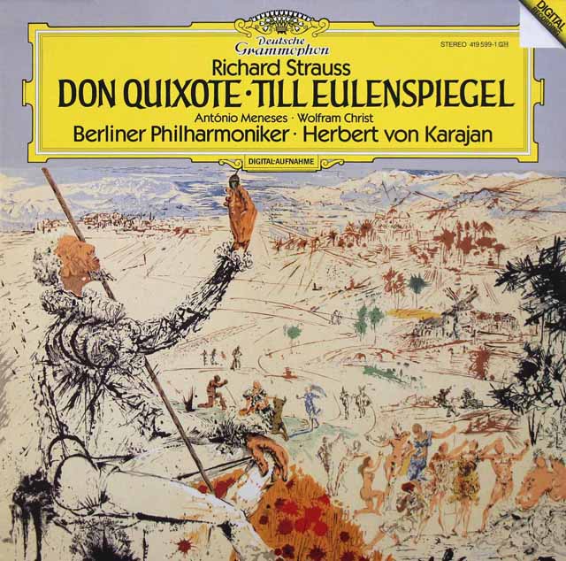 カラヤン、メネセスのR.シュトラウス/交響詩「ドン・キホーテ」ほか　独DGG　3521　LP レコード