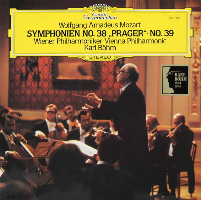 ベームのモーツァルト/交響曲第38番「プラハ」、39番　独DGG　3521　LP レコード