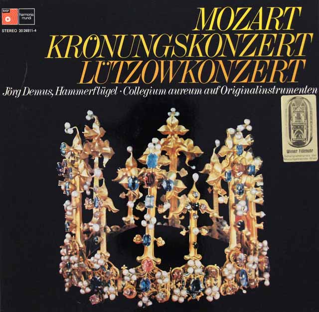 デームス、コレギウム・アウレウムのモーツァルト/ピアノ協奏曲第8、26番　独BASF　3521　LP レコード