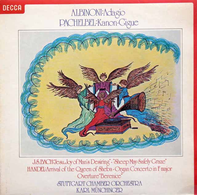 【オリジナル盤】　ミュンヒンガーのパッヘルベル/カノン、アルビノーニ/アダージョほか　英DECCA　3521　LP レコード