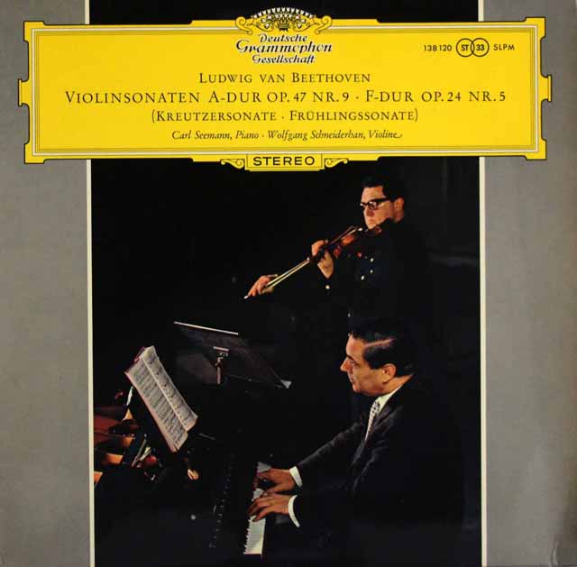 シュナイダーハン、ゼーマンのベートーヴェン/ヴァイオリンソナタ「春」、「クロイツェル」  独DGG　3522　LP レコード