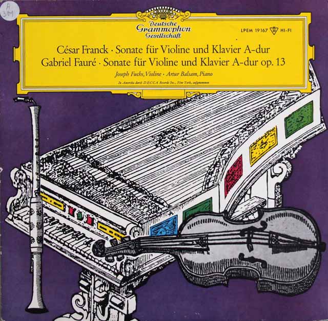 フックス、バルサムのフランク、フォーレ/ヴァイオリンソナタ集　独DGG　3522　LP レコード