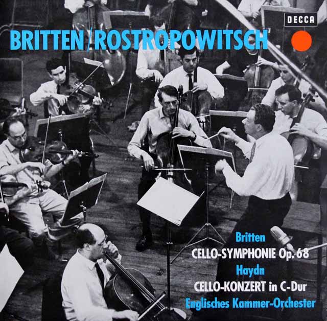 ロストロポーヴィチ、ブリテンのブリテン、ハイドン/チェロ協奏曲集　独DECCA　3522　LP レコード