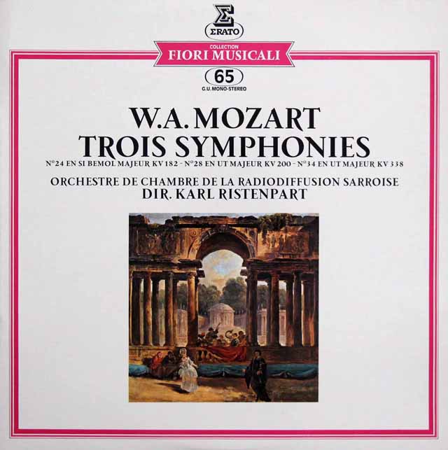 リステンパルトのモーツァルト/交響曲第24、28、34番　仏ERATO　3522　LP レコード