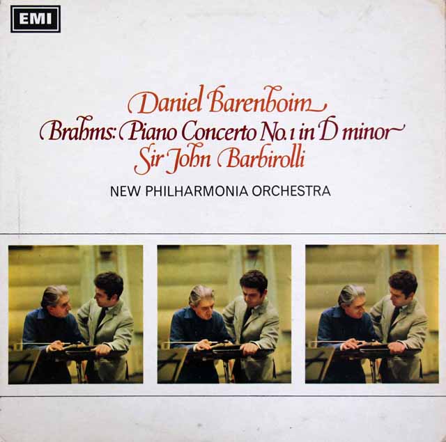 バレンボイム、バルビローリのブラームス/ピアノ協奏曲第1番　英EMI　3523　LP レコード