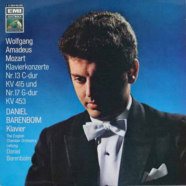 バレンボイムのモーツァルト/ピアノ協奏曲第13＆17番　独EMI　3523　LP レコード