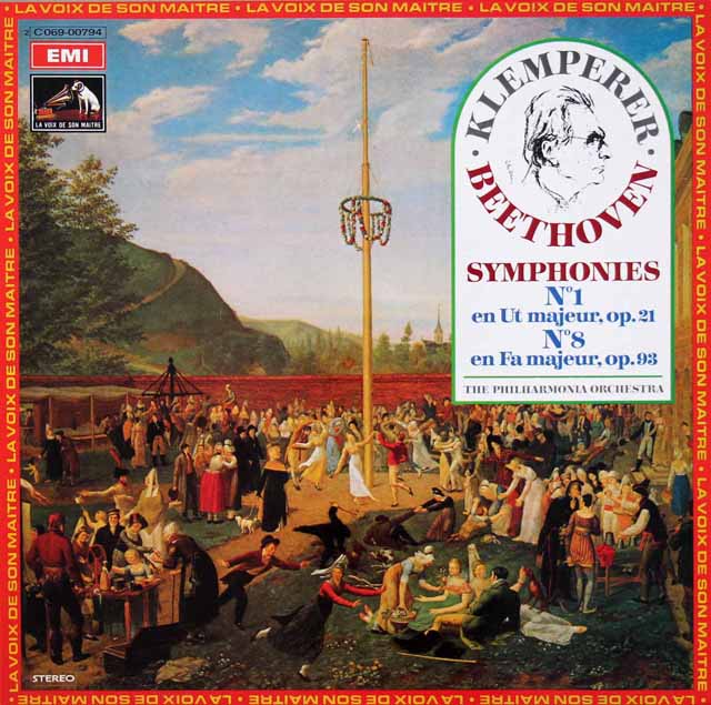 クレンペラーのベートーヴェン/交響曲第1、8番　仏EMI(VSM)　3523　LP レコード