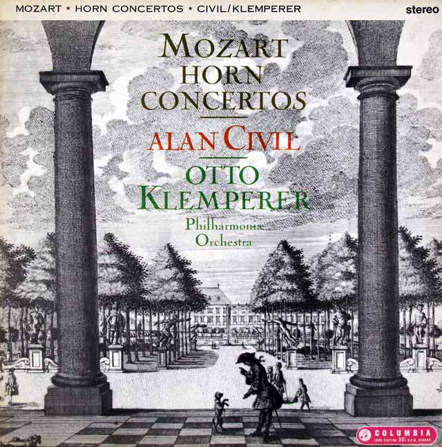 シヴィル、クレンペラーのモーツァルト/ホルン協奏曲　英Columbia　3523　LP レコード