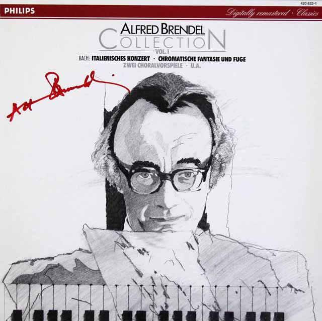 【直筆サイン入り】　ブレンデル・コレクション第1巻　バッハ/イタリア協奏曲ほか　蘭PHILIPS　3523　LP レコード