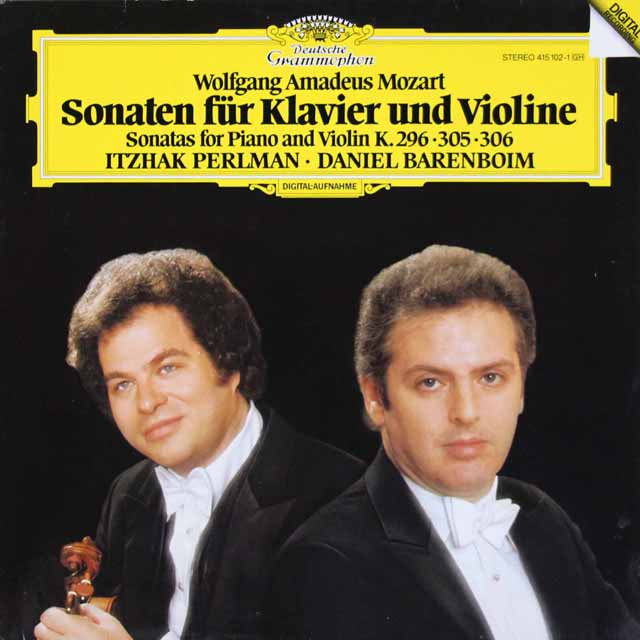 パールマン、バレンボイムのモーツァルト/ヴァイオリン・ソナタ第17、22、29番　独DGG　3524　LP レコード