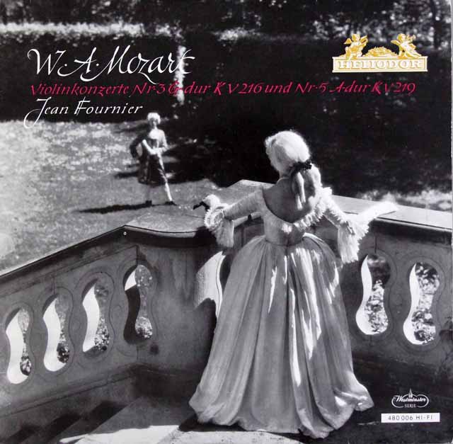 J.フルニエ、ホルヴァートのモーツァルト/ヴァイオリン協奏曲第5、3番　独HELIODOR　3524　LP レコード