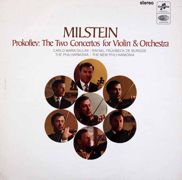 【オリジナル盤】　ミルシュタイン、ジュリーニのプロコフィエフ/ヴァイオリン協奏曲第1、2番　英columbia　3524　LP レコード