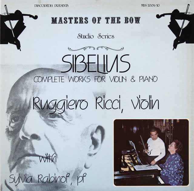 リッチ、レビノフのシベリウス/ヴァイオリンとピアノの作品集　カナダMASTERS OF THE BOW　3524　LP レコード