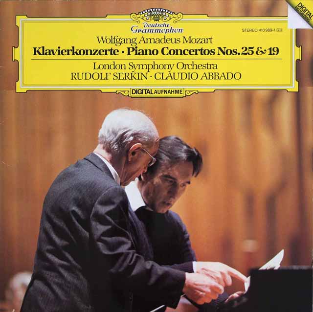 ゼルキン、アバドのモーツァルト/ピアノ協奏曲第25、19番　独DGG　3525　LP レコード