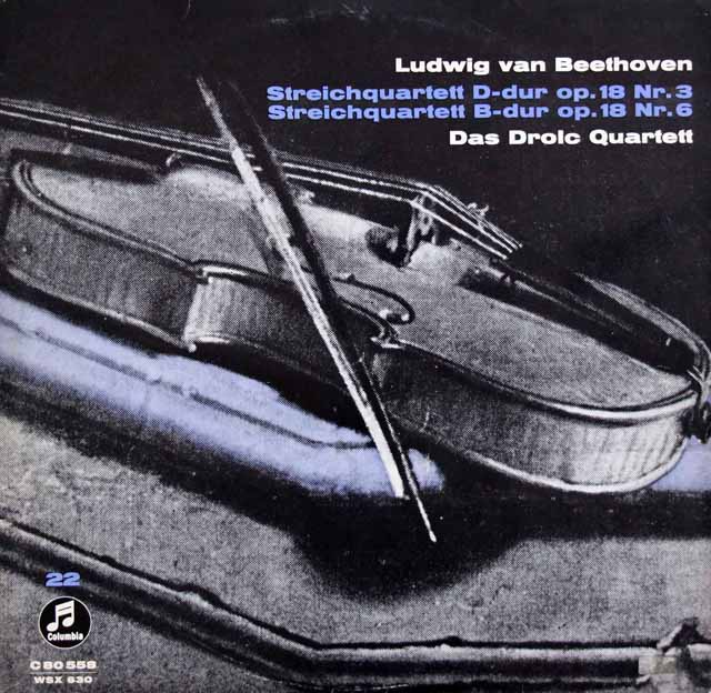 ドロルツ四重奏団のベートーヴェン/弦楽四重奏曲第3&6番　独Columbia　3525　LP レコード