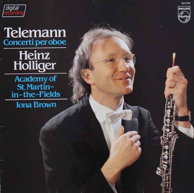 ホリガーのテレマン/オーボエ協奏曲集　蘭PHILIPS　3525　LP レコード