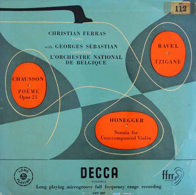 フェラス、セバスティアンのラヴェル/ツィガーヌほか　独DECCA　3526　LP レコード