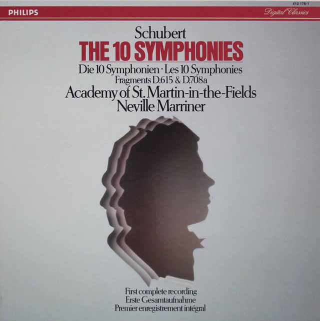 マリナーのシューベルト/交響曲全集　蘭PHILIPS　3526　LP レコード