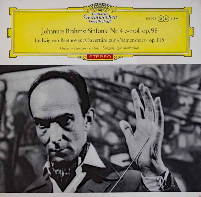 【赤ステレオ/独最初期盤】　マルケヴィチのブラームス/交響曲第4番ほか　独DGG　3527　LP レコード