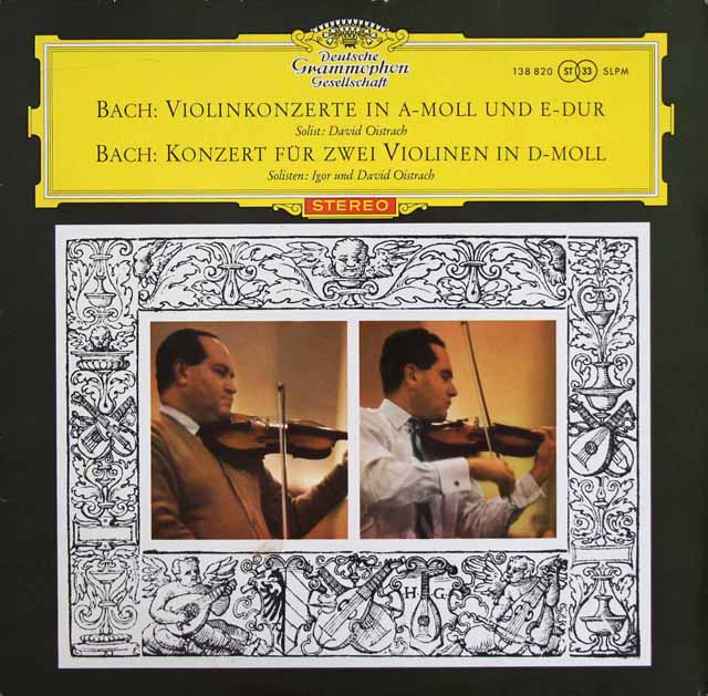 【赤ステレオ/独最初期盤】　オイストラフ親子らのバッハ/2つのヴァイオリンのための協奏曲ほか　独DGG　3527　LP レコード