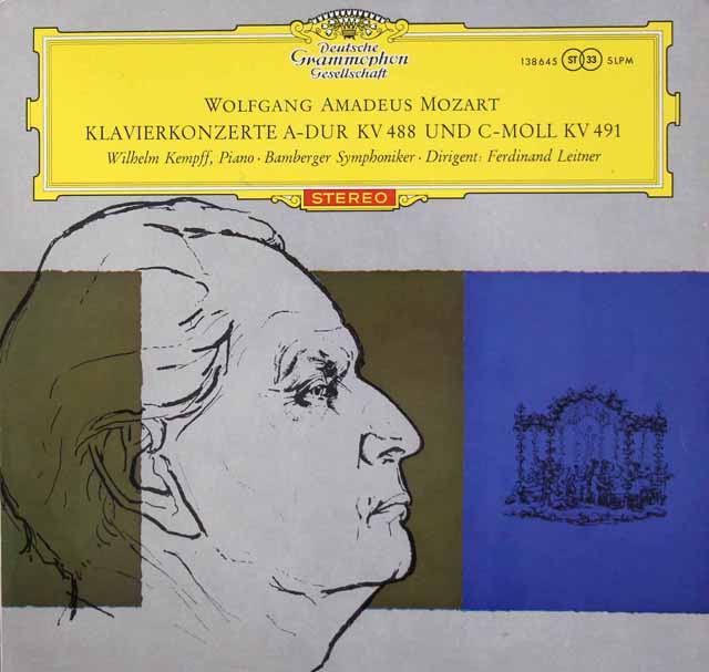 【赤ステレオ/独最初期盤】　ケンプのモーツァルト/ピアノ協奏曲第23&24番　独DGG　3528　LP レコード