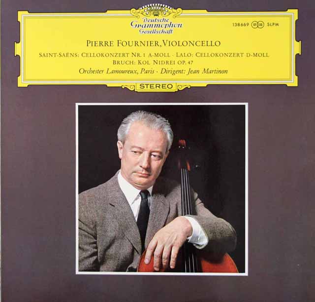 【独最初期盤】　フルニエ、マルティノンのラロ/チェロ協奏曲ほか　独DGG　3528　LP レコード