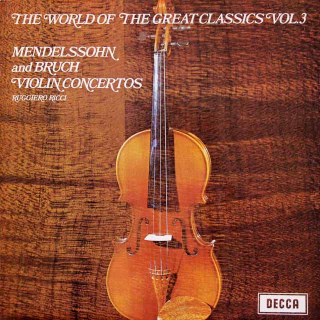 リッチ、ガンバのメンデルスゾーン、ブルッフ/ヴァイオリン協奏曲集　英DECCA　3528　LP レコード