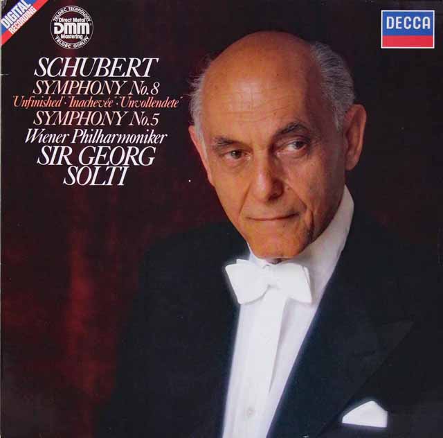 ショルティのシューベルト/交響曲第5番、第8番「未完成」　独DECCA　3528　LP レコード