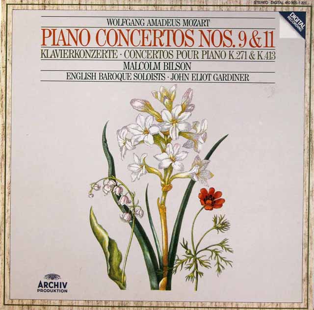 ビルソン、ガーディナーのモーツァルト/ピアノ協奏曲第9、11番　独ARCHIV　3528　LP レコード