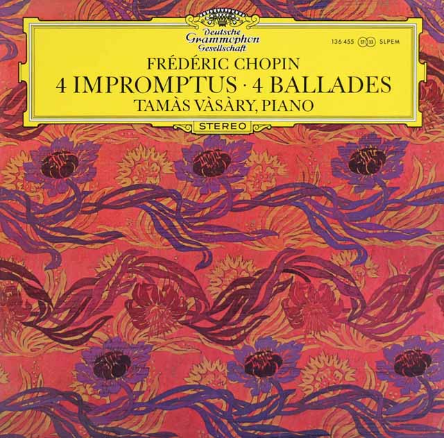 ヴァーシャリのショパン/4つの即興曲、4つのバラード　独DGG　3529　LP レコード
