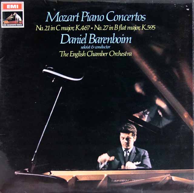 バレンボイムのモーツァルト/ピアノ協奏曲第21、27番　英EMI　3529　LP レコード