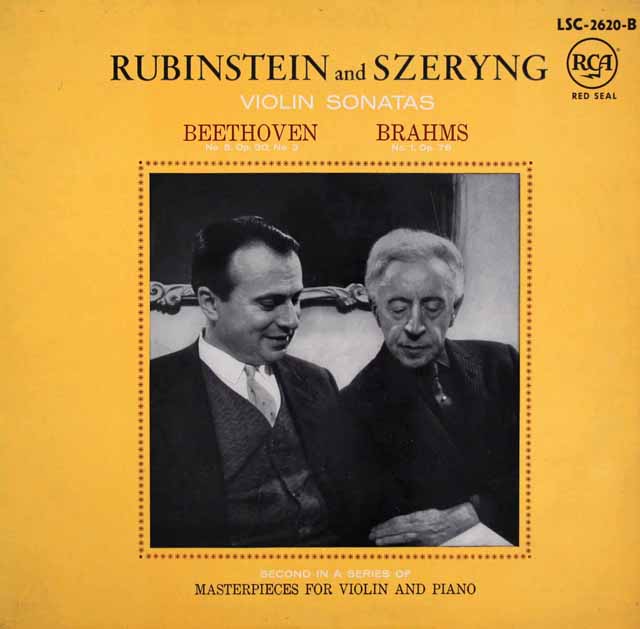 シェリング、ルービンシュタインのブラームス、ベートーヴェン/ヴァイオリンソナタ集　独RCA　3529　LP レコード